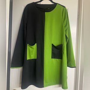 Green & Black Symmetry Dress